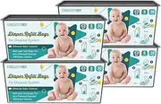 Diaper Pail Bags Refills 4 Pack (120 Bags), Compatible with Genie Easy Roll Signature and Platinum Pails, 7-Layer Odor Control, Extra Thickness, Lasts up to 8 Months Per Refill