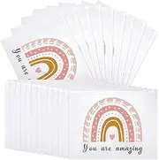 Reginary 100 Pcs Inspirational Gifts for Girls Women Travel Cheer Makeup Bag Bulk Loved Quotes Cosmetic Bags with Zipper Thank You Encouragement Birthday Gift Bag for Nurse Teacher Friend, White, You