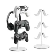 3 Tier Game Controller Headset Holder Adjustable Controller Stand for All Universal Gaming-White