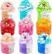 Slime Kit 9 Pack W/ 3 Jelly Cube, 3 Cloud & 3 Butter Slime, Stress Relief Toy Gi