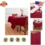 Versatile Red Cotton Linen Tablecloth 84"L x 60"W - Perfect for Valentine's Day