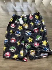 NEW Mario Kart Kids Boys Polyester Pajama Pants Black Size M 8/10 Blue Shell