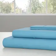 3 Piece Bed Sheet Set Twin Size Microfiber Comfort Fitted Flat Sheets