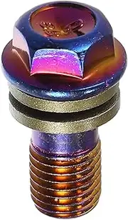 X AUTOHAUX 1 Set Universal Motorcycle Brake Line Tube Fittings M10x1.25 Main Cylinder Hollow Screw with Washers Stainless Steel Titanium Blue