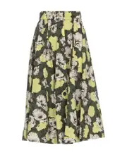 MSGM Floral Print Button-Up Skirt IT40 Green