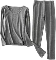 [OFFSUM] Women’S Thermal Underwear Set - Women Winter Lingerie Suit Plus Size Long Pants Tops Two Piece Set Thin Soft Loungewear Slim Fashion Clothing