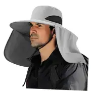 Fishing Hat for Men&Women,Outdoor UV Waterproof Wide Brim Bucket Light Grey