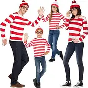 Where's Wally Cosplay Group Costume Storybook Characters Casual Movie Cosplay for Men's Women's Boys Kid's Adults' Halloween Carnival World Book Day Performanc