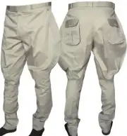 Mens Off White Horse Riding Baggy Breeches Hinting Trousers Polo Sports Pants