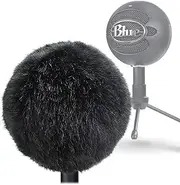 YOUSHARES Snowball Microphone Furry Windscreen Muff - Mic Wind Cover Fur Pop Filter as Foam Cover Compatible with Blue Snowball ICE Mic (Black)