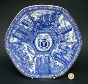 Ringtons Wade Blue & White Millenium Hexagonal Cathedrals & Castles Plate 27cm