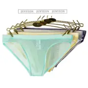 Men Seamless Low Rise Briefs Underwear Thong Transparent Panties Bikini G-String