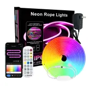 5m 10m Smart Neon Strip RGB LED Neon Light Strip Kit IP67 Waterproof24V 12W/M Ra92 Flexible LED Strip APP & Remote Con
