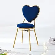 Comfy Velvet Vanity Stool Dining Chair,Vanity Chair for Makeup Room,Cute Heart Chair Makeup Stool Chair for Vanity,Makeup Chair Decorations for Girls Bedroom,Blue2