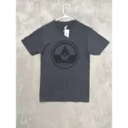 Volcom Shirt Mens Small Gray Short Sleeve Tee Graphic Print Skateboard Skater