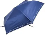 [ローズ産業] Rose Sangyo 61559402 Florence Skelly Mini Folding Umbrella, Embroidered, Navy, 21.7 inches (55 cm)