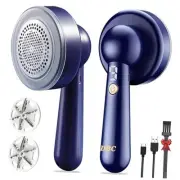 Fabric Shaver and Lint Remover, Sweater Shaver with 3-Speeds and 6-Leaf Blue