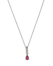 Bloomingdale's Fine Collection Ruby & Diamond Linear Pendant Necklace in 14K White Gold, 20