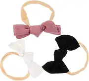 GARVALON 3pcs Headbands for Elastic Bow Hair Bands Soft and Comfortable Newborn Accessories for All Occasions Showers and Birthdays