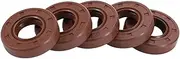 X AUTOHAUX Universal Oil Seal TC Double Lip W Steel Spring Seal Ring Rotary Shaft Seal 14x30x7mm High Pressure Fluorine Rubber Brown 5 Pcs