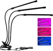 Clip-on Plant Flower Succulent Grow Light USB Full Spectrum Indoor G g Nursery Replenishing Light 3H/9H/12H Timing 9-Gear Dimming Three Tubes -30W