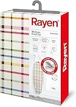 Rayen | Universal XXL Ironing Board Cover | 3 Layers: Foam, Flannelette and 100% Cotton Fabric Medium Range | 150 x 55 cm | Coloured Stripes