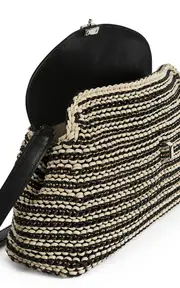 [Toteme] T-Lock Woven-Leather Clutch