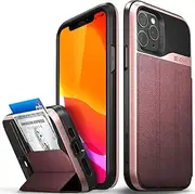 Vena vCommute Wallet Case Compatible with Apple iPhone 11 Pro (5.8"-inch 2019), (Military Grade Drop Protection) Flip Leather Cover Card Slot Holder with Kickstand - Rose Gold