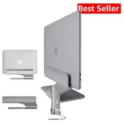 Aluminum Vertical Laptop Stand for MacBook - Space Gray, Airflow & Organization