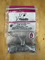 New SharkBite Straight Stop 1/4 Turn, 1/2" x 1/4" Fitting (23049-0000LF)