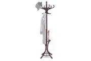 Giantex 12 Hook Wood Coat & Hat Rack Clothes Stand Storage Tree Shelf Brown