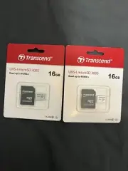 (2) Transcend 16GB 300S UHS-I microSDHC Memory Card with SD Adapter