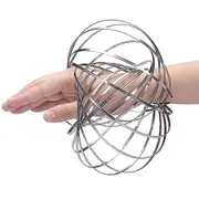 3d Magic Toy Arm Slinky Toroflux Flippy Flux Flow Rings Spinner Dynamic Bracelet, Silver