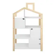 Quinta Shelf Unit with Storage White & Natural