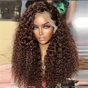 13X4 13X6 Deep Wave HD Lace Frontal Wigs Pre Plucked Human Hair Curly Wigs For Women 13x6 HD Frontal Wig 12 Inch 180 Density