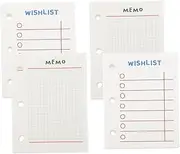 OHPHCALL 4Pcs Loose Leaf Replacement Papers for Planner Flexible Refill Do Lists Inner Paper for Note Taking Planning