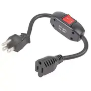 Inline On/Off Switch Extension Cord 3-Prong Household Switchable Power Cord H...