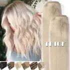 Extra Thick Double Weft Human Hair Extensions Clip In Remy Hair Weaves FULL HEAD