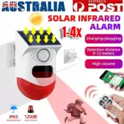 Smart WiFi Solar Strobe Light Motion Detector 120dB Sound Security Siren System