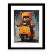 Bear Scooter Modern Art Framed Art Framed print Art Poster