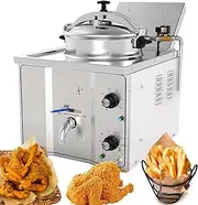 Commercial 16L Pressure Air Fryer Combo - 304 Stainless Steel Countertop Electric Fryer with Oil Tank, Dual-Mode Cooking for Chicken/Fish/Chips