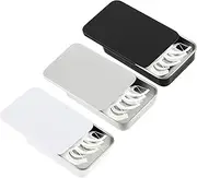 3 Pcs Small Dental Floss Case Metal Portable Compact Pick Dispenser Tin Sliding Refillable Flosser Organizer Box Mini Holder for Pill Oral Care Travel Hotels Dating Dinners Teeth Cleaning