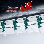 C9 68Ft Led Christmas String Lights 100 LED with Quick Clips Outdoor Waterproof