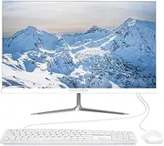 SIUGHVA 24" FHD All-in-One Desktop Computer, N5095 8GB RAM, 512GB SSD, Intel Quad-Core, Wired Keyboard & Mouse, RGB Speaker, White (N5095/8G/512G)