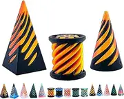3 Packs Impossible Cone,Spiral Cone Fidget Toy Impossible Pyramid Passthrough Toy,3D Printed Spiral Cone Fidget Toy(GoldBlack)