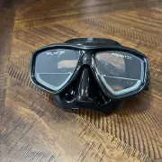 Palantic Scuba Gauge Reader Down View Design +2.00 - Black Silicone Mask Goggles