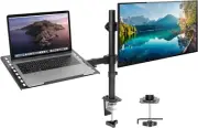 Laptop Desk Mount with Monitor Arm, Dual Laptop and Monitor Stand, Fully Adjusta