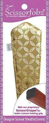SCISSORFOBZ Designer Scissors Sheath Cover Single large Diamond Metallic Gold