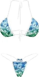 [Spowatriy] Women's Two Piece Thong Bikini Transparent Straps Triangle Bathing Suit Sexy Brazilian Swimsuit Bikini Set