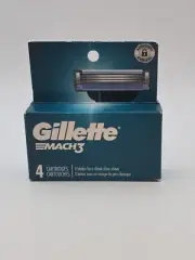 NIP Gillette Mach3 Men's Razor Blade Refill Cartridges - 4 Count, Unopened